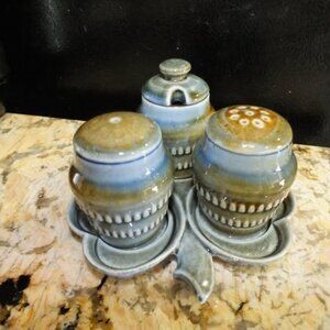 Vintage Wade Co Armagh, Irish Porcelain, Salt, Pepper, Mustard Pot